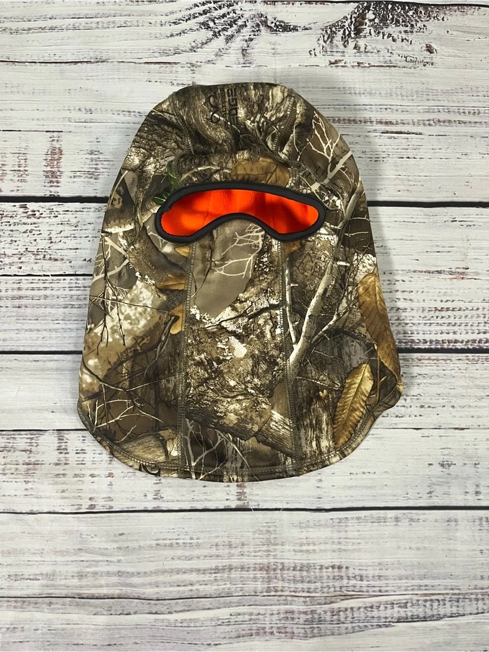 Huntworth Performance Men’sReversible Camo/Orange Fleece Balaclava RealTree Edge